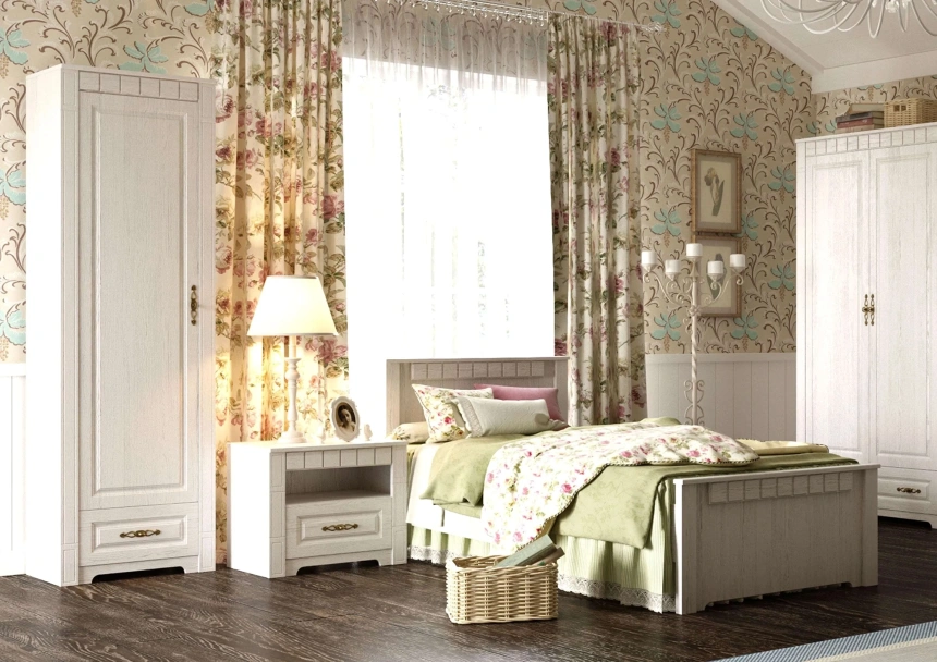 Гарнитур для детской Прованс, композиция 2, бодега белая / патина премиум