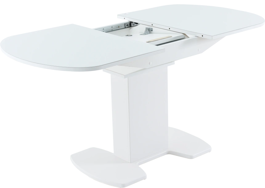 Кухонный стол Корсика, белый, стекло Opti, каркас белый