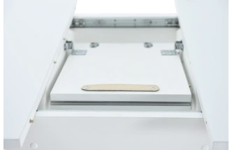 Кухонный стол Корсика, белый, стекло Opti, каркас белый