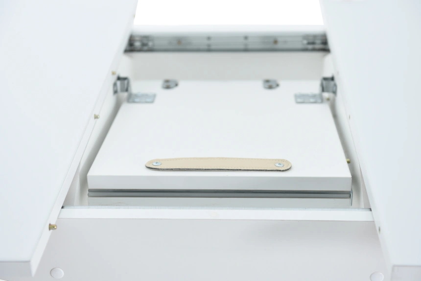 Кухонный стол Корсика, белый, стекло Opti, каркас белый