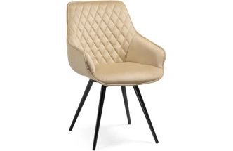 Стул Эгел, вращающийся, бежевый / черный глянец