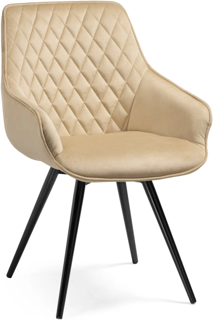 Стул Эгел, вращающийся, бежевый / черный глянец