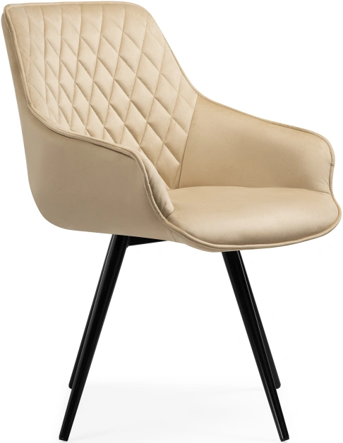 Стул Эгел, вращающийся, бежевый / черный глянец