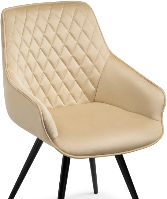 Стул Эгел, вращающийся, бежевый / черный глянец