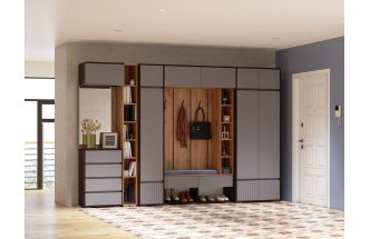 Прихожая Роут, венге / дуб вотан / графит софт