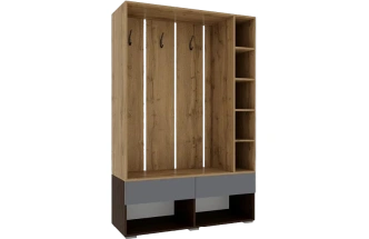 Прихожая Роут, венге / дуб вотан / графит софт