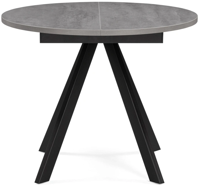 Кухонный раздвижной стол Трейси, 90(120)х90х75, бетон / черный