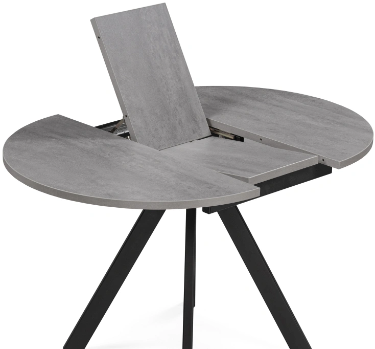 Кухонный раздвижной стол Трейси, 90(120)х90х75, бетон / черный