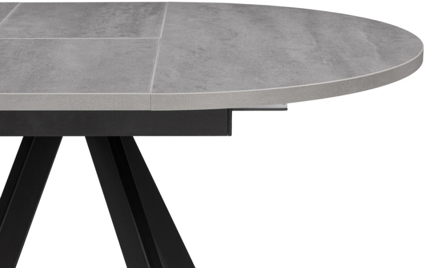 Кухонный раздвижной стол Трейси, 90(120)х90х75, бетон / черный