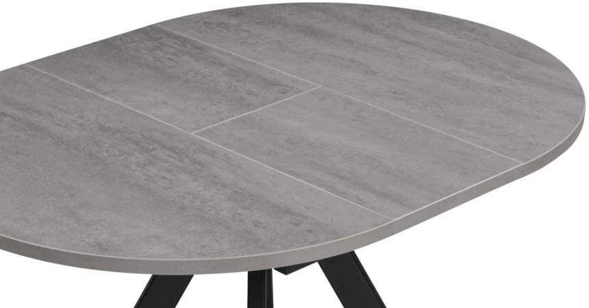 Кухонный раздвижной стол Трейси, 90(120)х90х75, бетон / черный