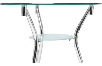 Журнальный стол Round, 59x52, стекло, прозрачный, каркас хром