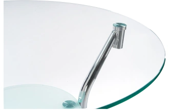 Журнальный стол Round, 59x52, стекло, прозрачный, каркас хром