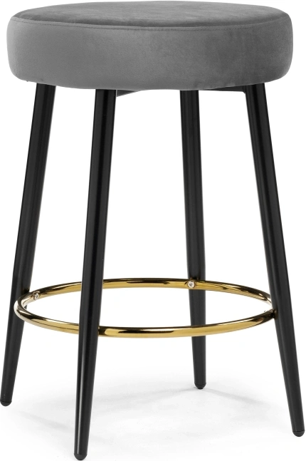 Полубарный табурет Plato, велюр темно-серый