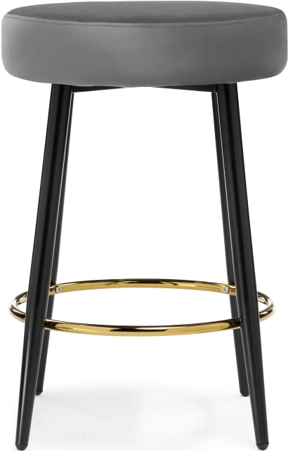 Полубарный табурет Plato, велюр темно-серый