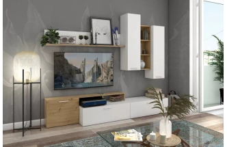 Гостиная модульная Грация, Дуб Дикий / Белый