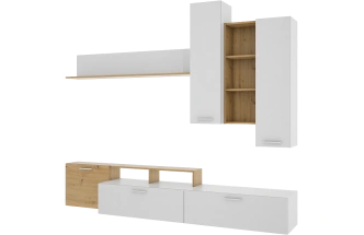Гостиная модульная Грация, Дуб Дикий / Белый