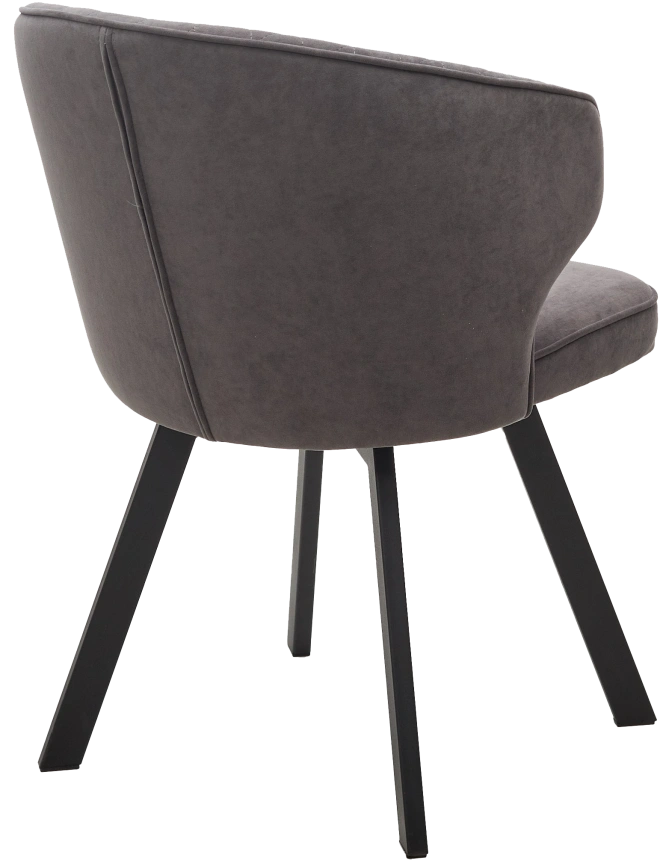 Стул Skat, мягкий, поворотный, B28 темно-серый, велюр, черный каркас