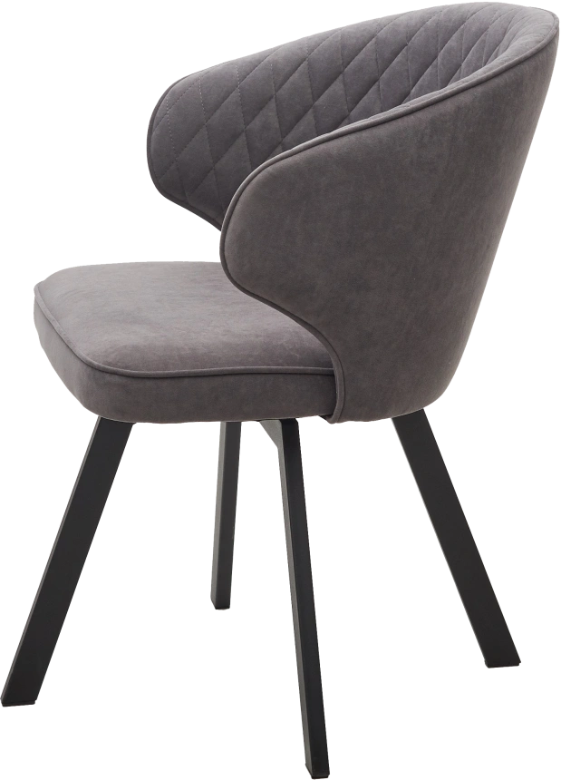 Стул Skat, мягкий, поворотный, B28 темно-серый, велюр, черный каркас