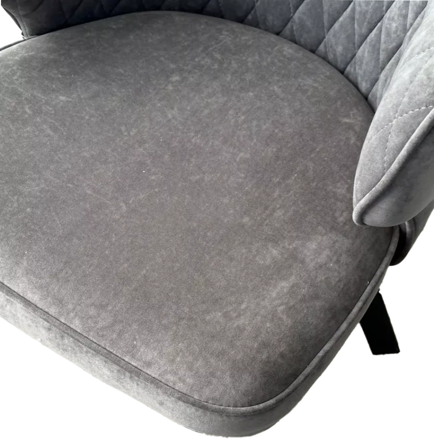 Стул Skat, мягкий, поворотный, B28 темно-серый, велюр, черный каркас