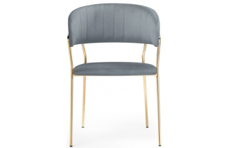Стул Kamelia, на металлокаркасе, серый / золото