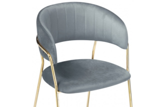 Стул Kamelia, на металлокаркасе, серый / золото