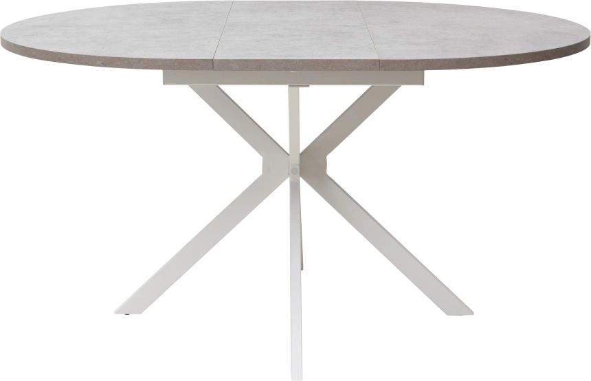 Кухонный стол раздвижной Вега D110, Бетон Чикаго светло-серый, белый каркас