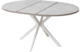 Кухонный стол раздвижной Вега D110, Бетон Чикаго светло-серый, белый каркас