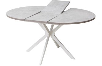 Кухонный стол раздвижной Вега D110, Бетон Чикаго светло-серый, белый каркас