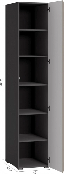 Шкаф-пенал Сейдиль, 16.313, антрацит / веллюто капучино