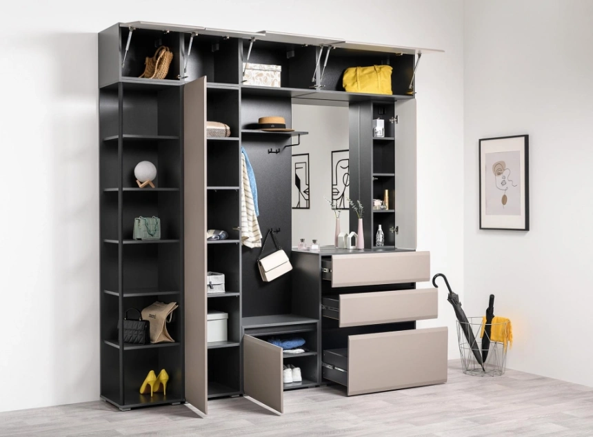 Шкаф-пенал Сейдиль, 16.313, антрацит / веллюто капучино