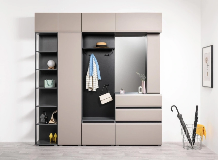 Шкаф-пенал Сейдиль, 16.313, антрацит / веллюто капучино