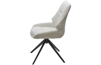 Стул Olaf, мягкий, поворотный, Raven 22 бежево-белый, ткань, черный каркас 