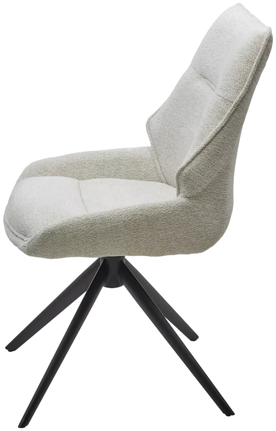 Стул Olaf, мягкий, поворотный, Raven 22 бежево-белый, ткань, черный каркас 