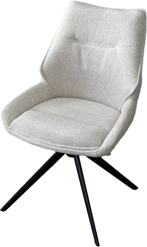 Стул Olaf, мягкий, поворотный, Raven 22 бежево-белый, ткань, черный каркас 