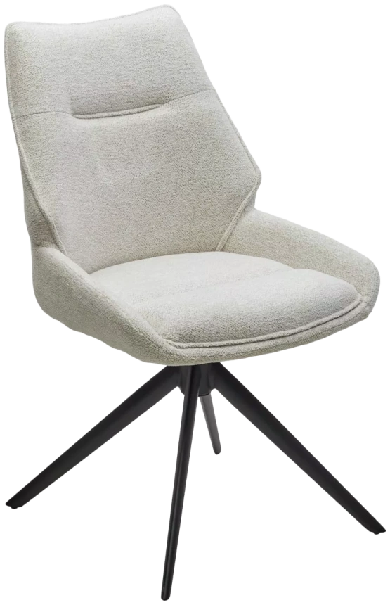 Стул Olaf, мягкий, поворотный, Raven 22 бежево-белый, ткань, черный каркас 