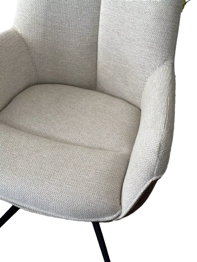 Стул Pontus, мягкий, поворотный, KN01-05 бежевый, BZ1046-21 коричневый, ткань, черный каркас