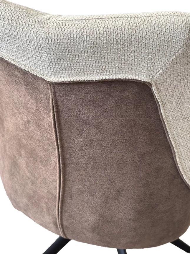 Стул Pontus, мягкий, поворотный, KN01-05 бежевый, BZ1046-21 коричневый, ткань, черный каркас