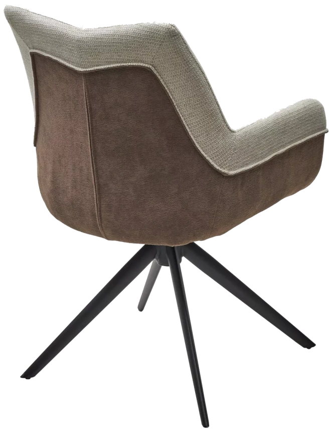 Стул Pontus, мягкий, поворотный, KN01-05 бежевый, BZ1046-21 коричневый, ткань, черный каркас