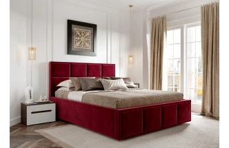 Кровать Октавия 160, мягкая, двуспальная, лана бежевый