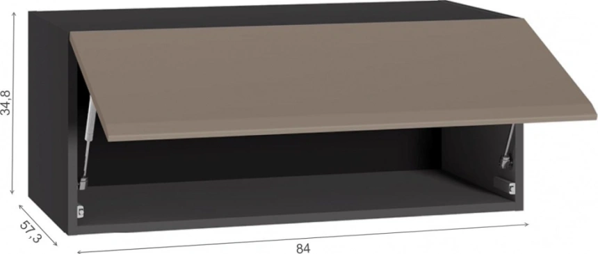 Шкаф навесной Сейдиль 16.314.01, антрацит / веллюто капучино