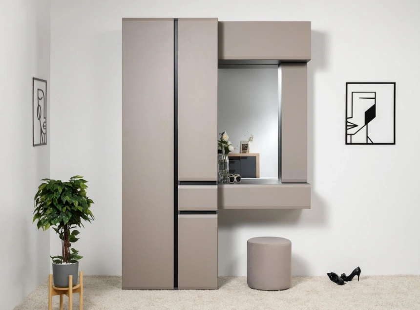 Шкаф навесной Сейдиль 16.314.01, антрацит / веллюто капучино