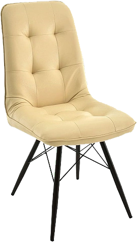 Стул Бордо, мягкий, оттава бежевый, экокожа, каркас паук черный 