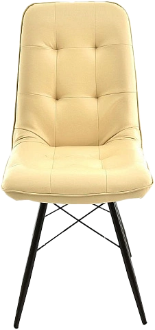 Стул Бордо, мягкий, оттава бежевый, экокожа, каркас паук черный 