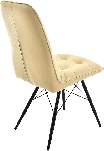 Стул Бордо, мягкий, оттава бежевый, экокожа, каркас паук черный 