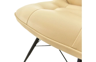 Стул Бордо, мягкий, оттава бежевый, экокожа, каркас паук черный