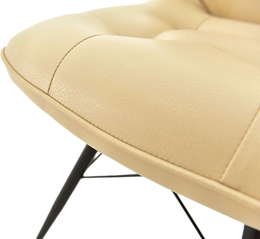 Стул Бордо, мягкий, оттава бежевый, экокожа, каркас паук черный 