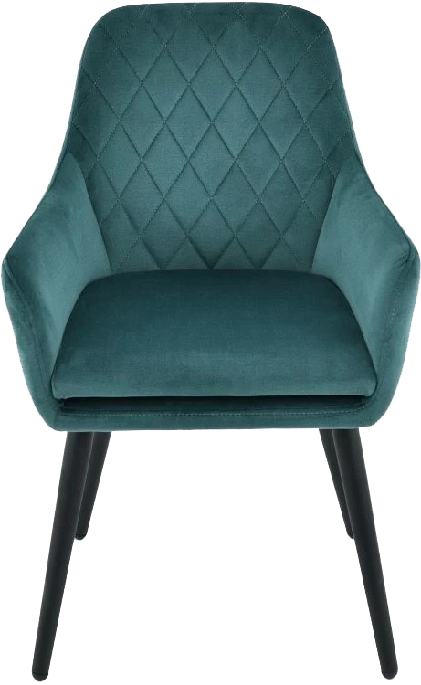 Стул Ardeko, мягкий с подлокотниками, голубой, велюр, каркас черный