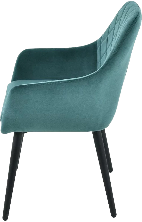 Стул Ardeko, мягкий с подлокотниками, голубой, велюр, каркас черный