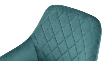 Стул Ardeko, мягкий с подлокотниками, голубой, велюр, каркас черный