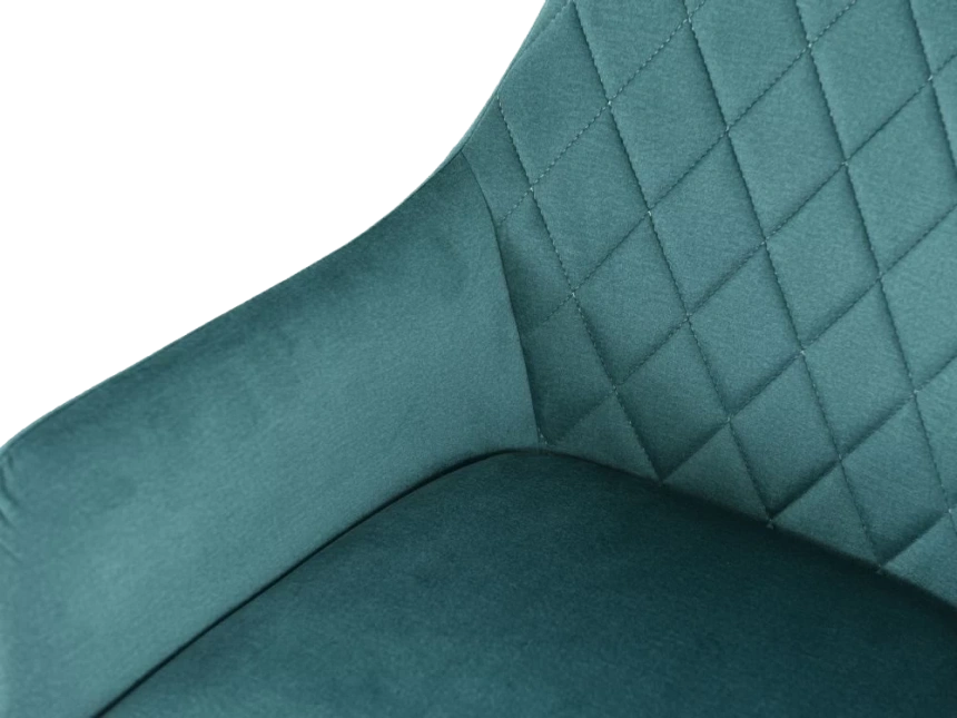 Стул Ardeko, мягкий с подлокотниками, голубой, велюр, каркас черный